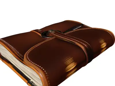 Vintage Leather Journal with Clasp Low-poly 3D model