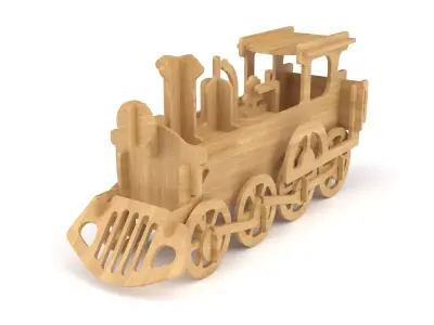 Wooden toy train 11 3D model