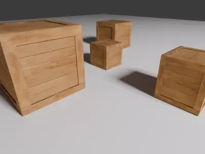 Wooden crates 3D model purchase