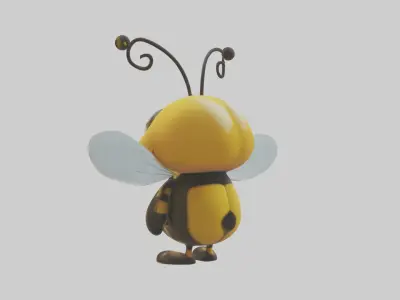 Cartoon Bee Model 1 Low-poly 3D model