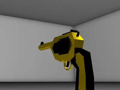 Low-polu Pistol PBR Game ready Free low-poly 3D model