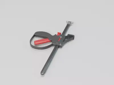 Realistic Industrial Clamp with PBR Texture Low-poly 3D model