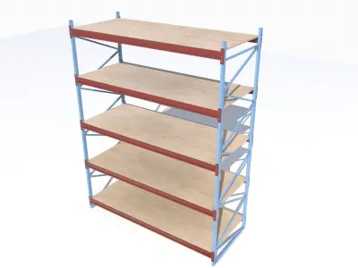 Industrial shelves 5 Low-poly 3D model