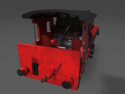 Steam Train Low-poly 3D model purchase
