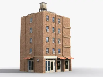 Apartment Building x30 Low-poly 3D model