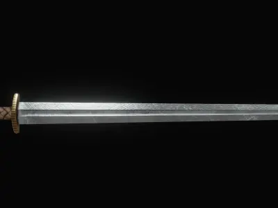 Viking Sword Low-poly 3D model 4