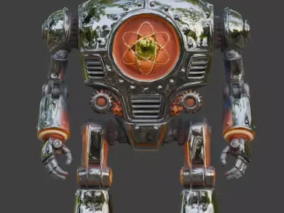 Heavy Duty Atompunk Sentinel Enforcer 3D Model Low-poly 3D model