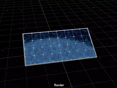 Solar module version 3 2x4m tilt angle 30 degrees without stand Low-poly 3D model