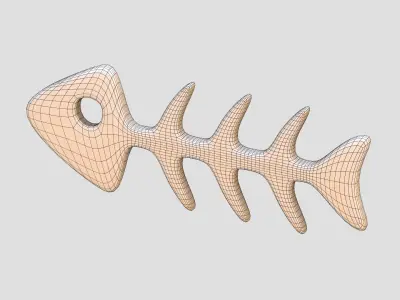 Fish Bone Cartoon Low-poly 3D model purchase