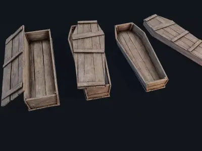 Old Coffin  Low-poly 3D model
