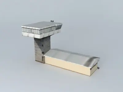 Railroad Station Dispatching Tower Low-poly 3D model