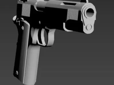 pistolet low-poly gun Low-poly 3D model