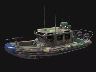 Patrol Boat Low-poly PBR Low-poly 3D model