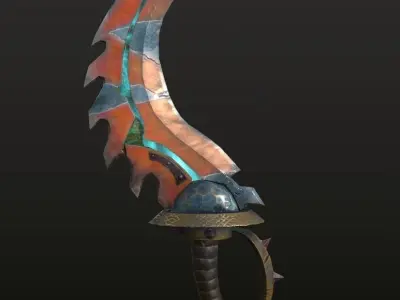 DAGGER stylized PBR  realistic Low-poly 3D model