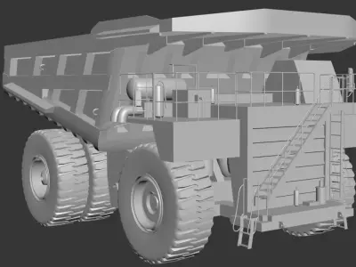 Low Poly Mining Dump Truck PBR Game Ready Industrial Vehicle Low-poly 3D model
