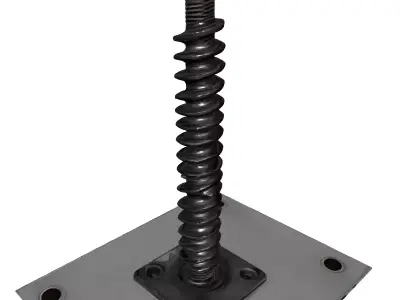 Industrial Adjustable Leveling Screw Foot Low-poly 3D model