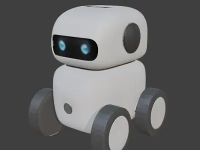 Highly Detailed Futuristic Robot 3D Model Low-poly 3D model