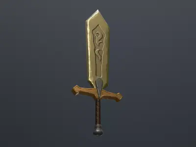 low poly game sword Low-poly 3D model