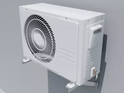 Modern Air Conditioner Outdoor Unit with Wall Bracket 3D model