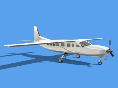 Cessna grand caravan propeller airplane 3D model