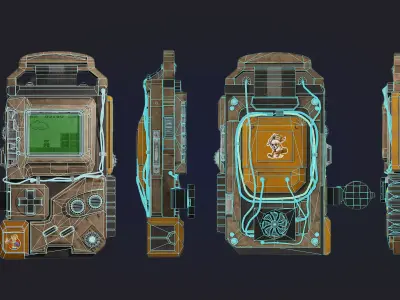 Retro Futuristic  Game-Ready Game Boy Prop Low-poly 3D model