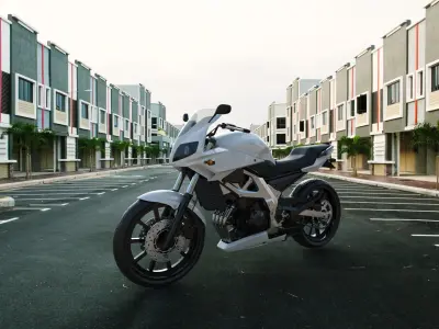 Sportbike White 3D model