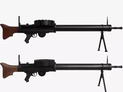 Lewis Gun Low-poly 3D model purchase