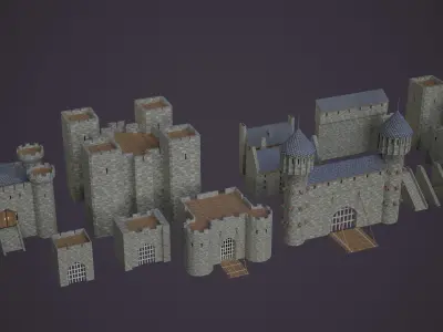 Castle constructor vol2 PBR Low-poly 3D model