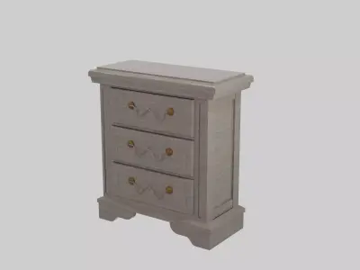 Wooden Dresser Low-poly 3D model