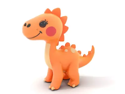 Cute Dinosaur Model Pack for D Rendering and Games Low-poly 3D model