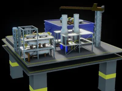 Oil Rig Platform 3D model purchase