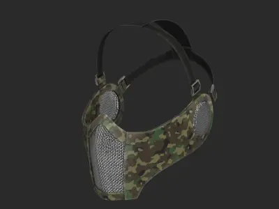 Tactical Ear Protection Mask Low-poly 3D model