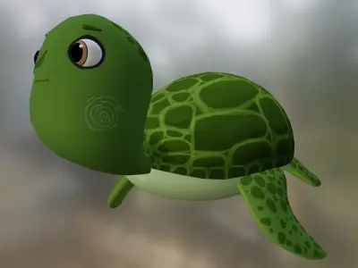 a cute Turtle  Low-poly 3D model