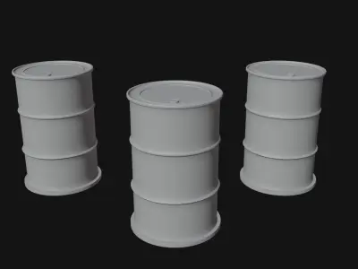 Rusty barrels Free 3D model