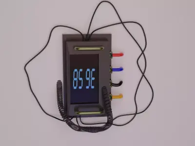 The bomb clock with wires 3D model