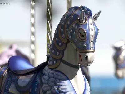 Carousel Horse in Blue 