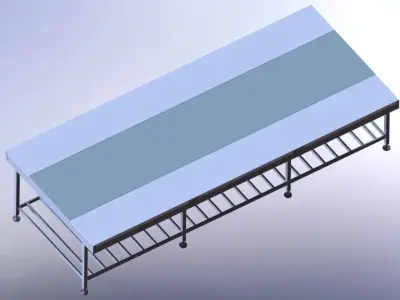 Industrial Stainless Steel Table for Gastronomy 3D model