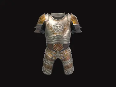 Medieval Metal Armor V03 Low-poly 3D model