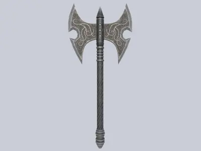 Fantasy axe Low-poly 3D model get