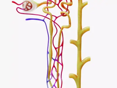 Kidney Nephron 3D model purchase