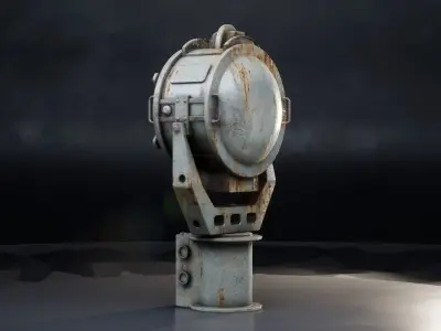 Navy Battleship Searchlight Low-poly 3D model