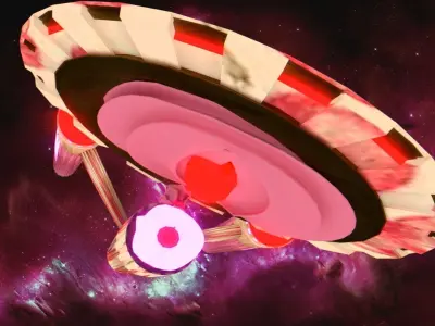 Cake Starship  Free low-poly 3D model