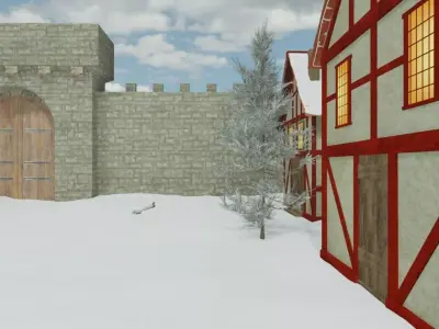 Winter Castle Town 3D model by hamidpooya