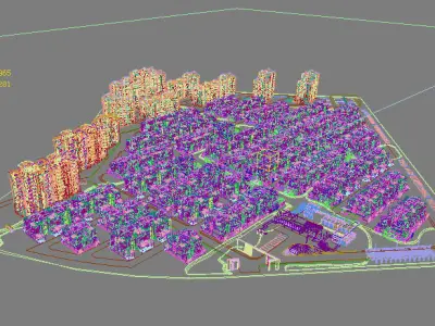 Architecture residential complex 3D model order