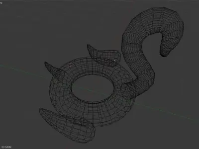 Pool Swan Low-poly 3D model