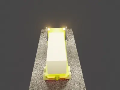 3d model truck on road Low-poly 3D model