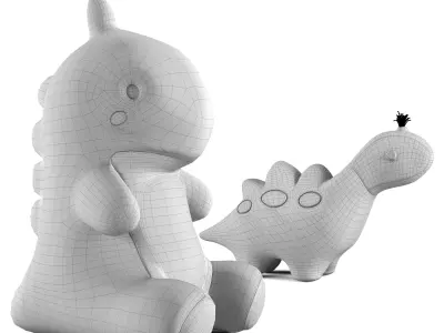 Ahlulu Cute Dinosaur Plush Toy 3D model