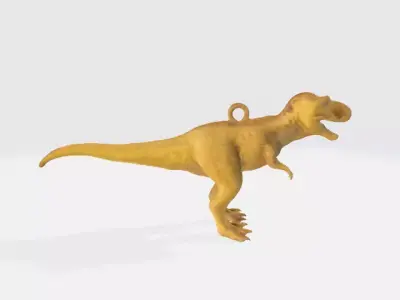 Gold t-rex nicklace 3D print model