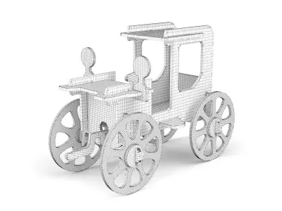 Wooden toy car 54 3D model