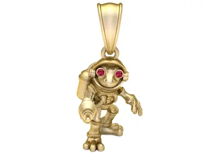 Robot Diver Pendant  3D Printable Model 3D print model